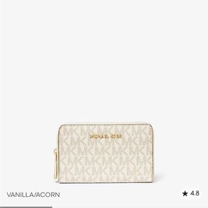 Michael Kors Cream and Tan Logo Wallet Vanilla/Acorn